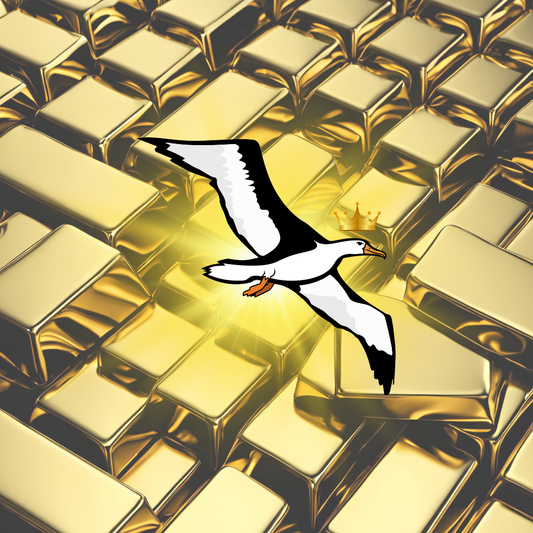 OG Collection '12x12' Physical Print - Albatross Gold Level - Gold Bars Background