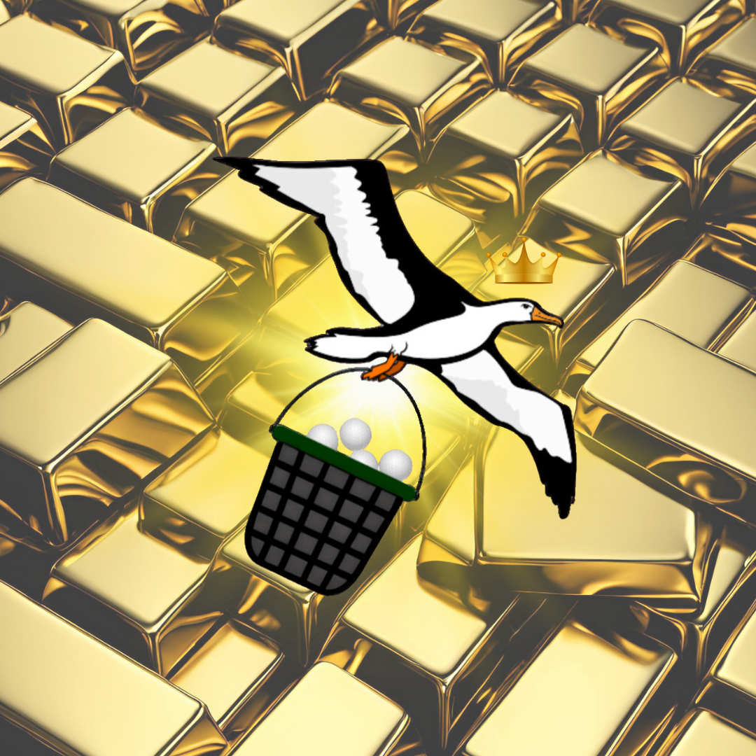 OG Collection '12x12' Physical Print - Albatross Gold Level - Gold Bars Background