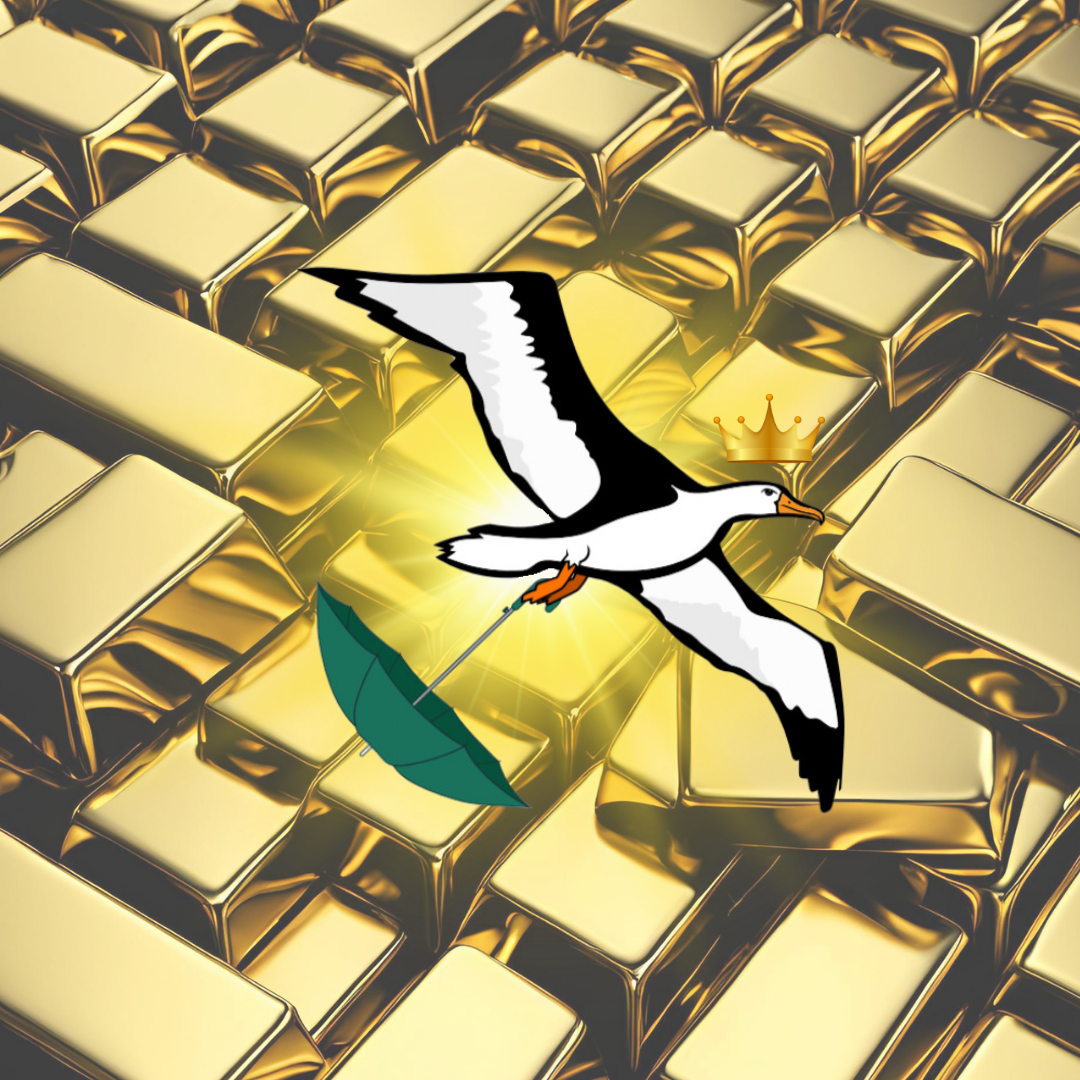 OG Collection '12x12' Physical Print - Albatross Gold Level - Gold Bars Background
