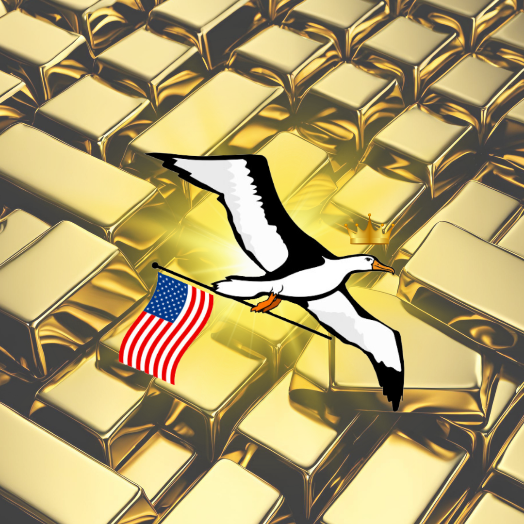 OG Collection '12x12' Physical Print - Albatross Gold Level - Gold Bars Background