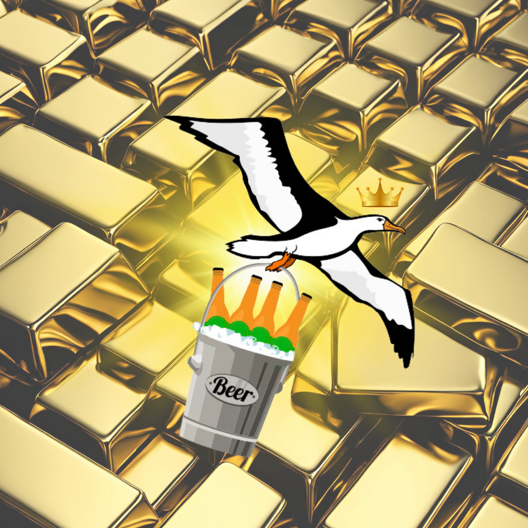 OG Collection '12x12' Physical Print - Albatross Gold Level - Gold Bars Background