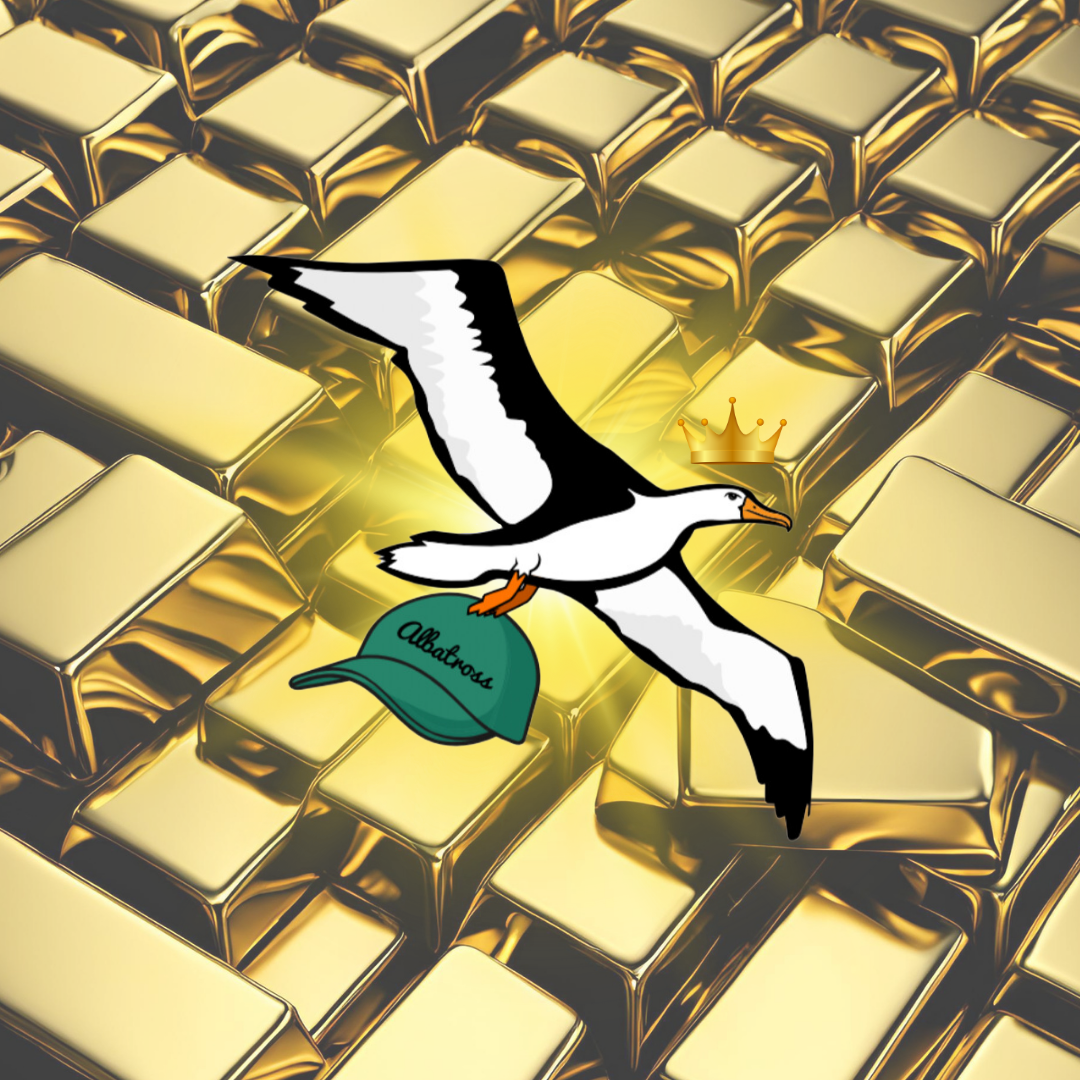 OG Collection '12x12' Physical Print - Albatross Gold Level - Gold Bars Background