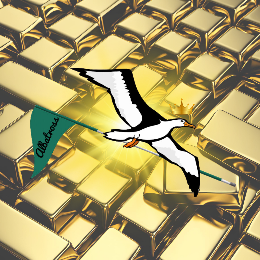OG Collection '12x12' Physical Print - Albatross Gold Level - Gold Bars Background