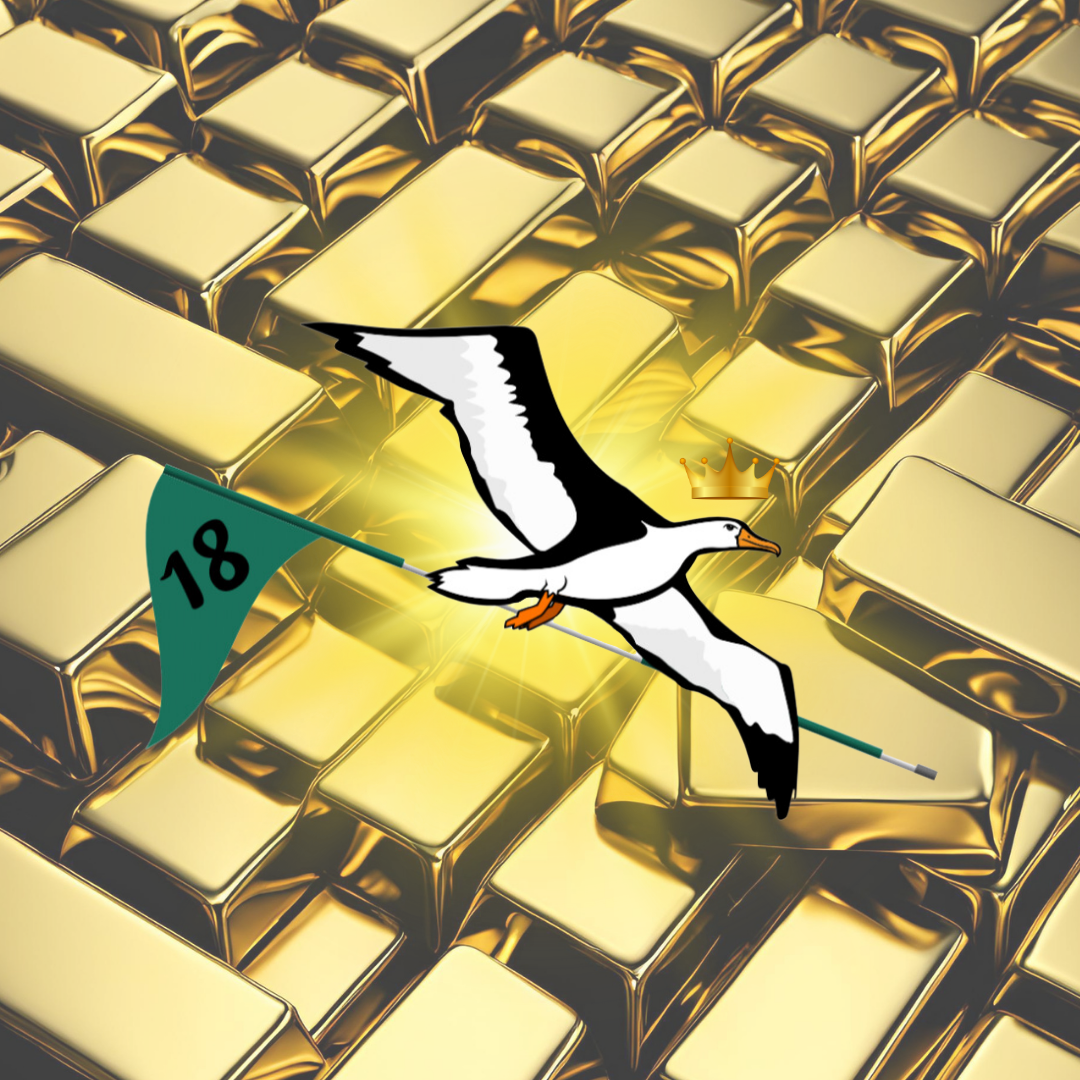 OG Collection '12x12' Physical Print - Albatross Gold Level - Gold Bars Background