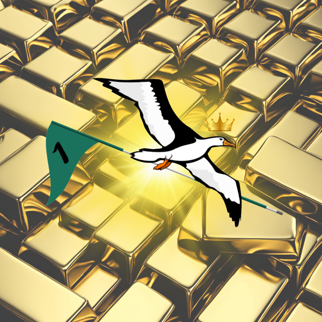 OG Collection '12x12' Physical Print - Albatross Gold Level - Gold Bars Background