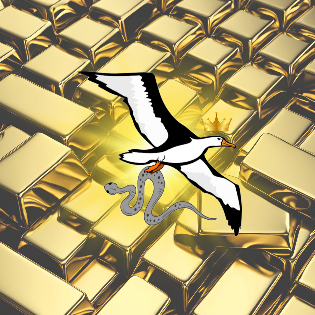 OG Collection '12x12' Physical Print - Albatross Gold Level - Gold Bars Background